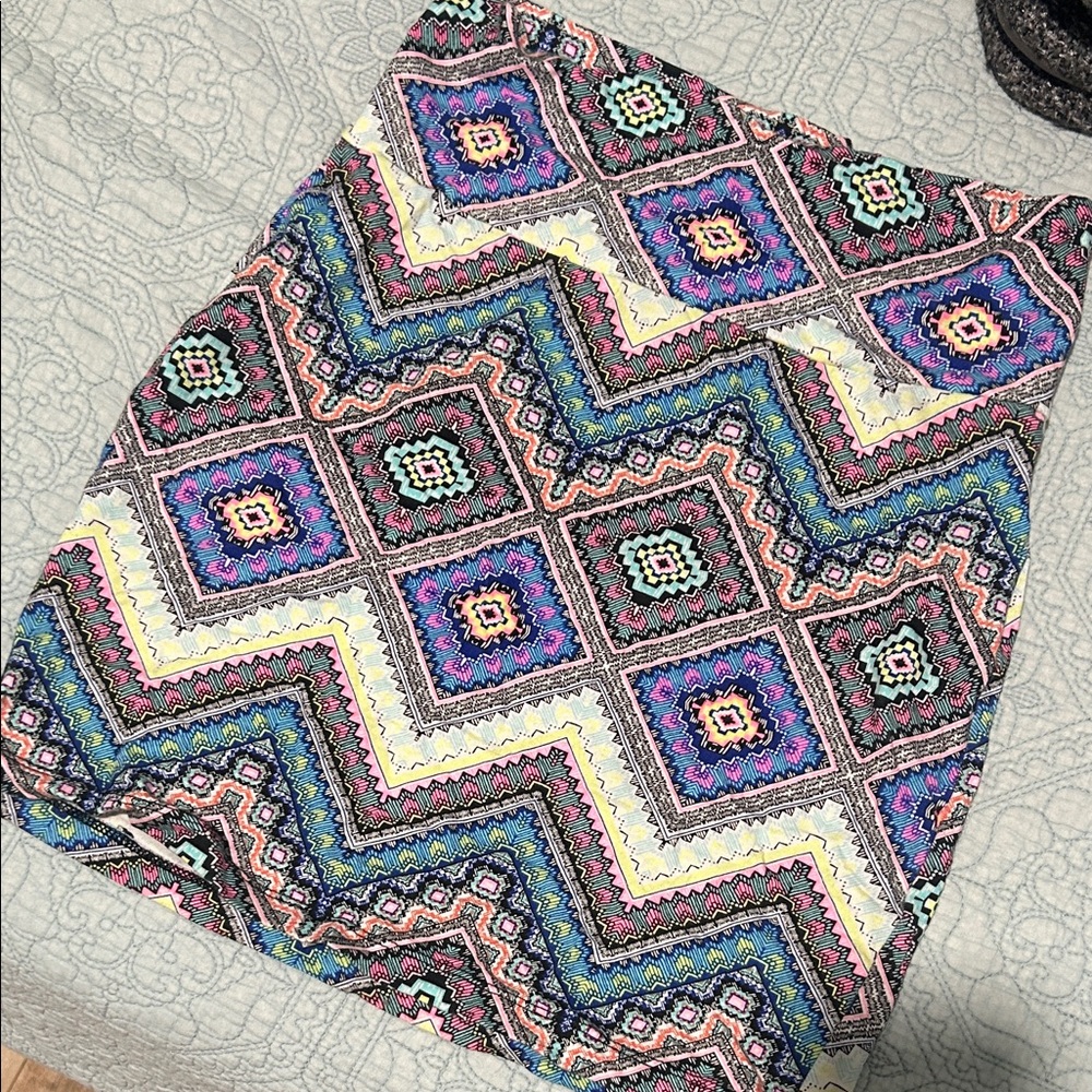 Charlotte Russe Multicolor Geometric Pencil Skirt